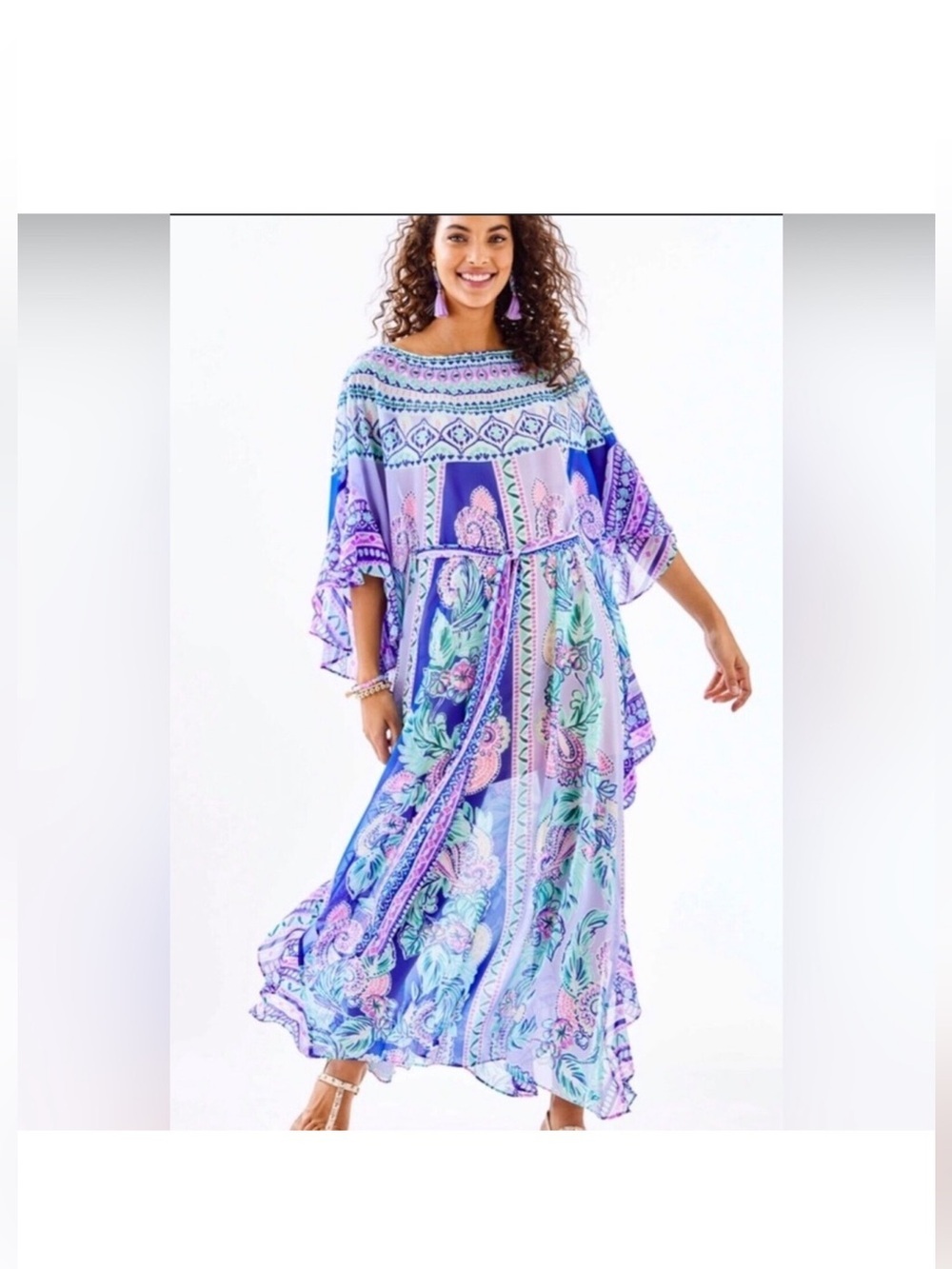 Lilly Pulitzer Lavender & Blue Floral Maxi Dress